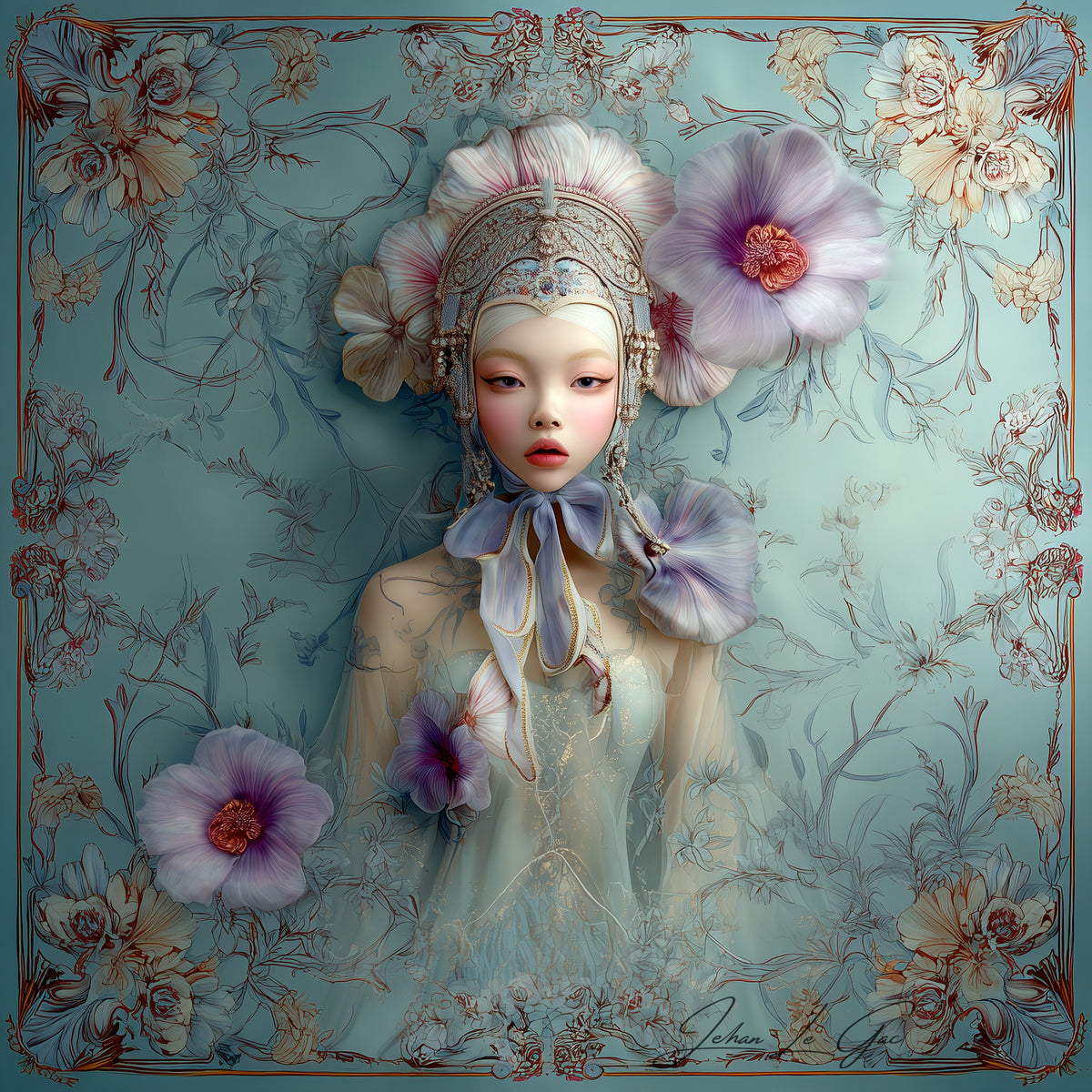 Halo of Pastel Blossoms