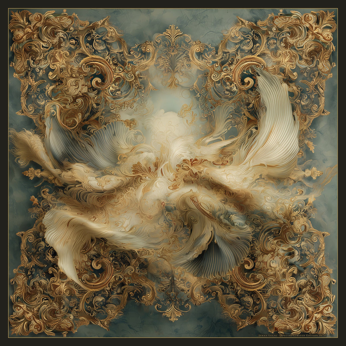 Clouds in Motion – silk scarf by Jehan Legac