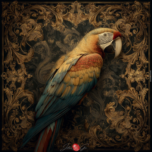 Macaw in the Midnight Foliage