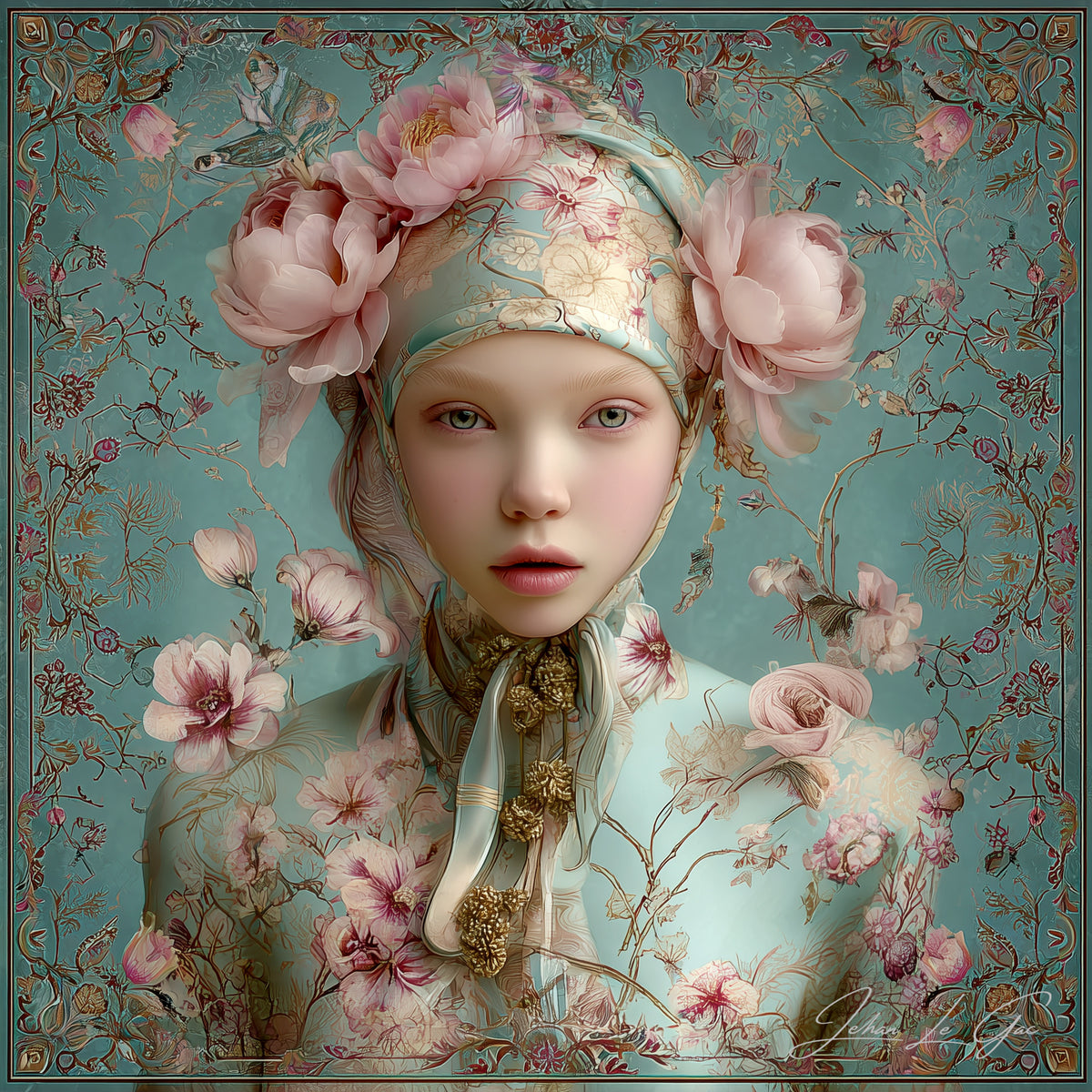 A Figure Among Flowers