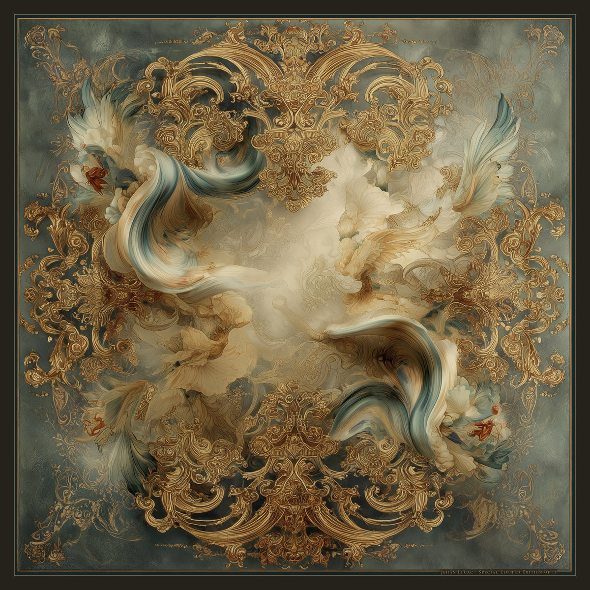 Ribbons of the Sea Breeze – silk scarf by Jehan Legac