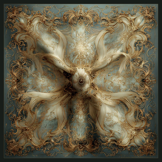 Star of the Silent Knot – silk scarf by Jehan Legac